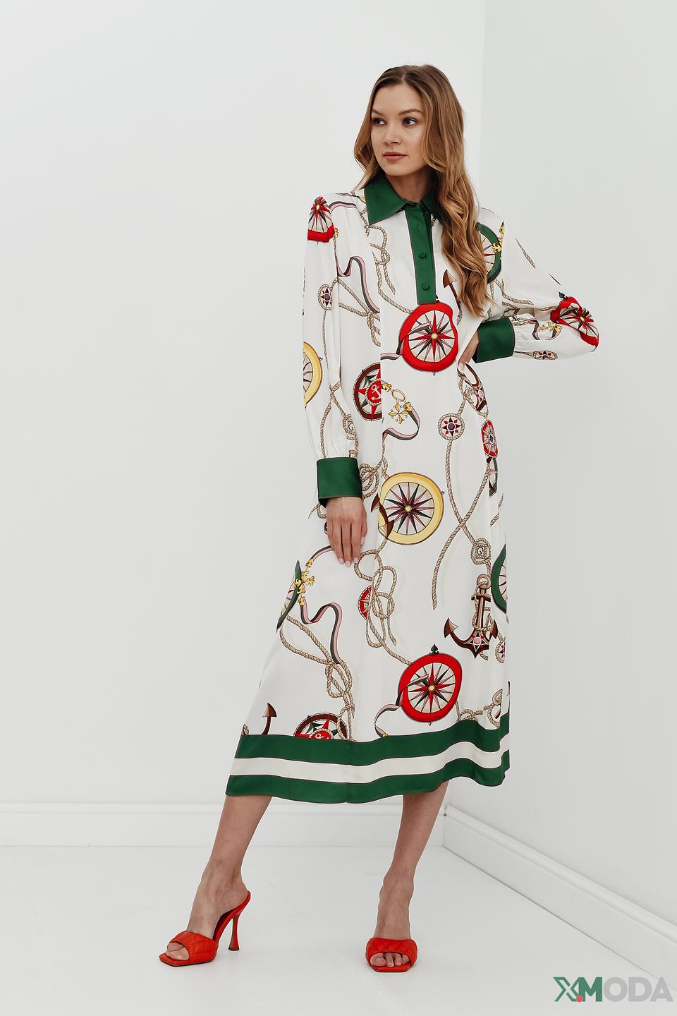 Платье Gant с принтом, белый