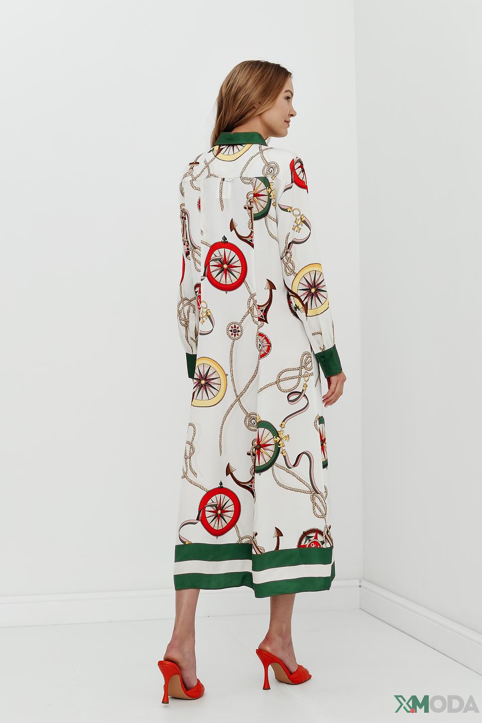 Платье Gant с принтом, белый