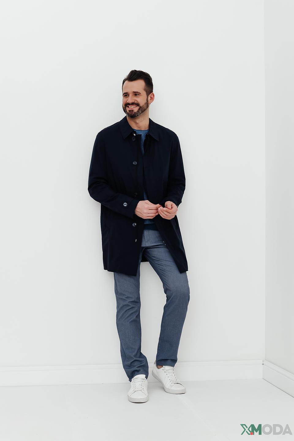 Плащ Bugatti тёмно-синий