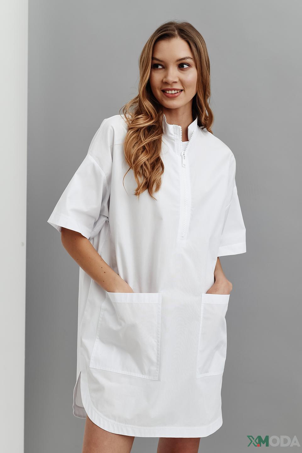 Платье Ice Play белое с карманом