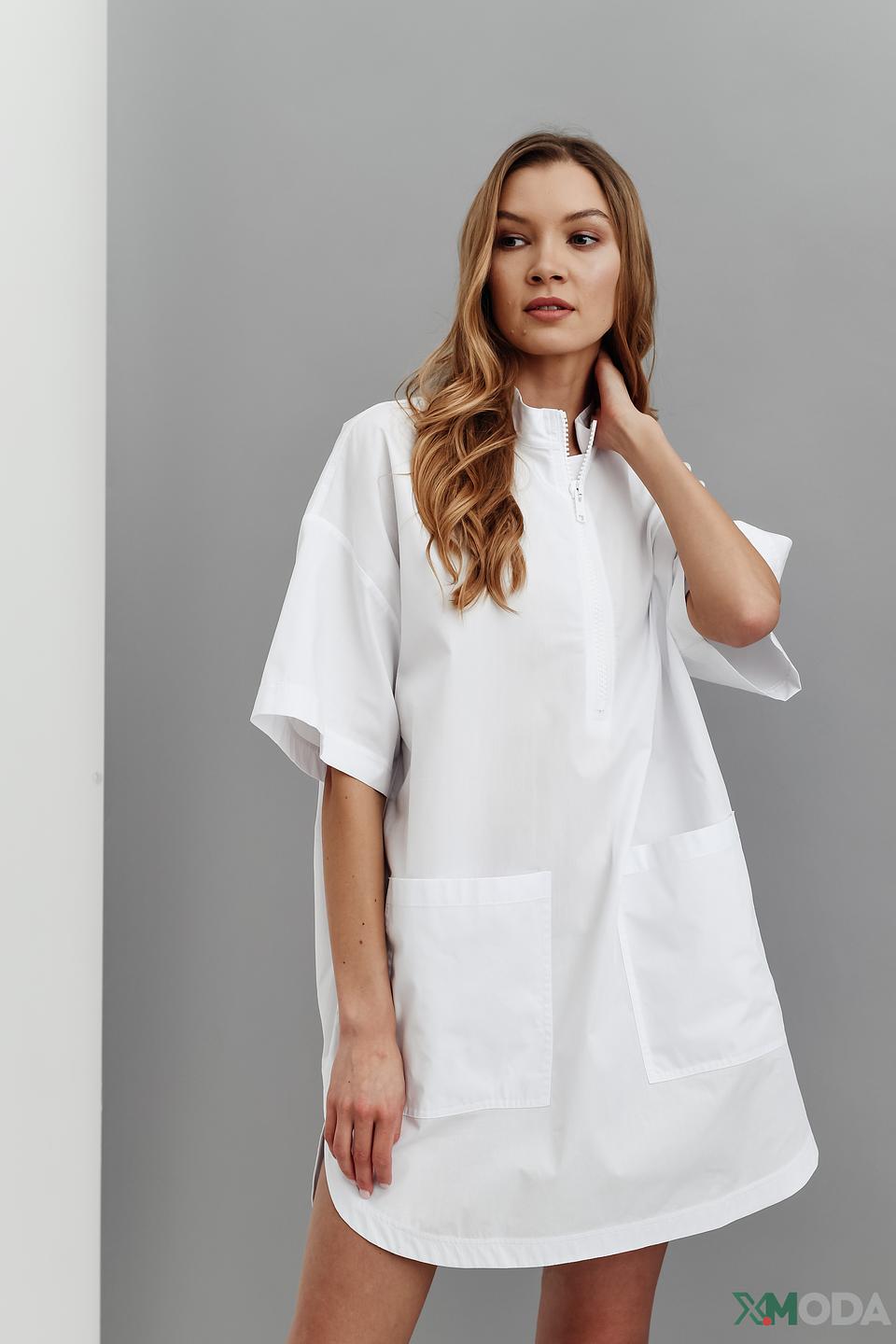 Платье Ice Play белое с карманом