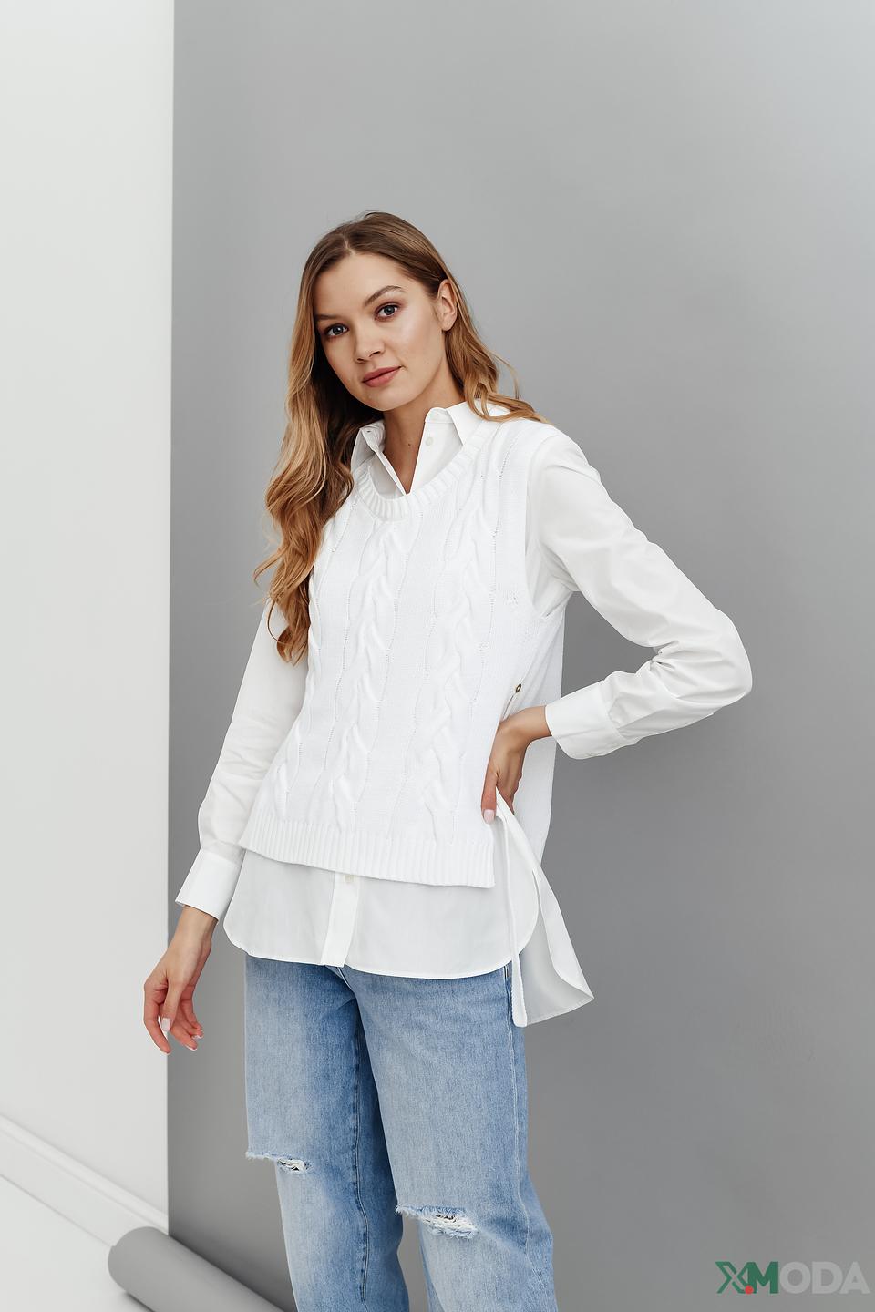 Жилет Penny Black Black женский белый с косами