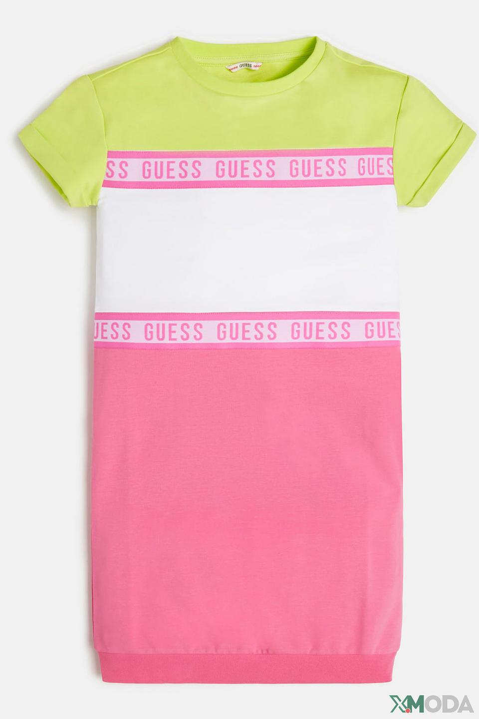 Платье Guess логотип розовый