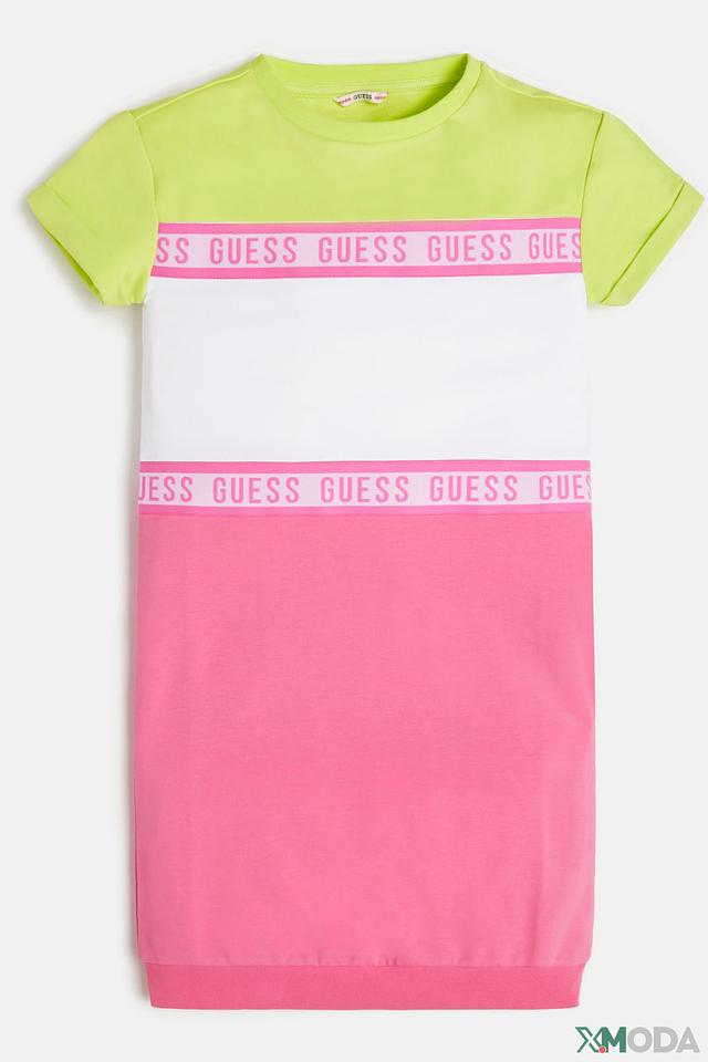 Платье Guess логотип розовый