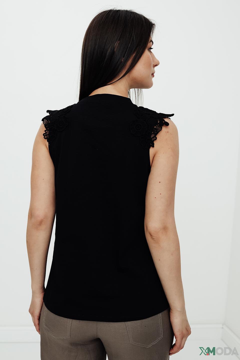 Топ Just Valeri с оборками чёрный