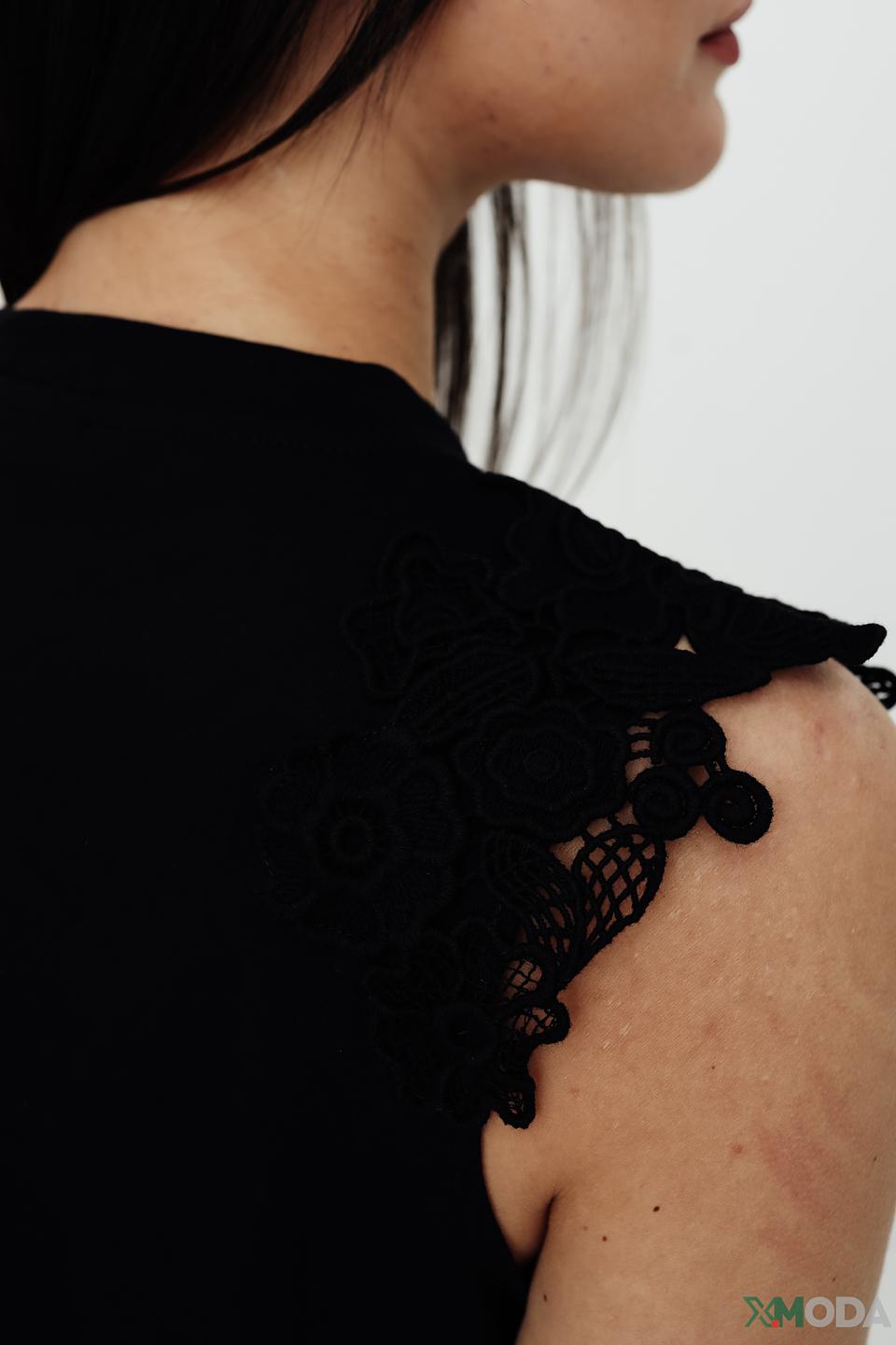 Топ Just Valeri с оборками чёрный