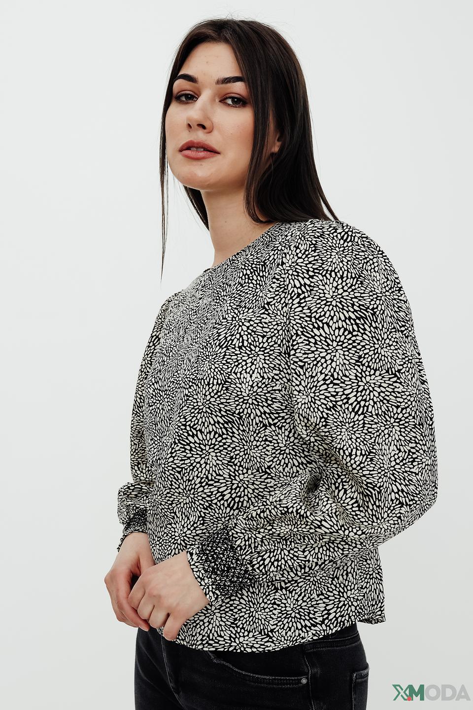 Блуза Oui с принтом чёрно-белый