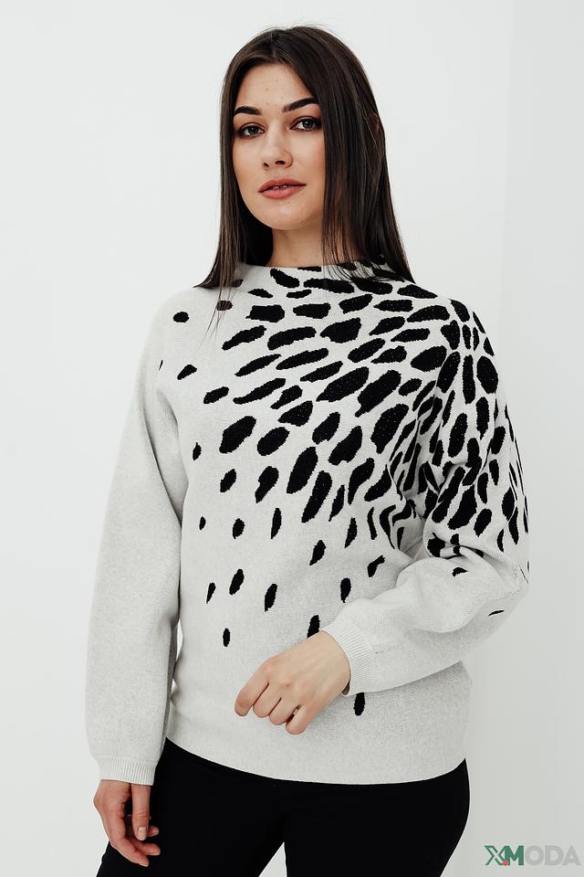 Пуловер Oui с леопардовым принтом