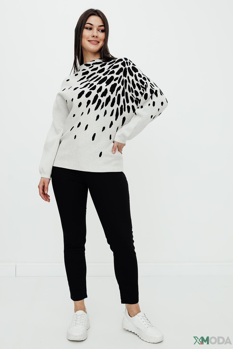 Пуловер Oui с леопардовым принтом