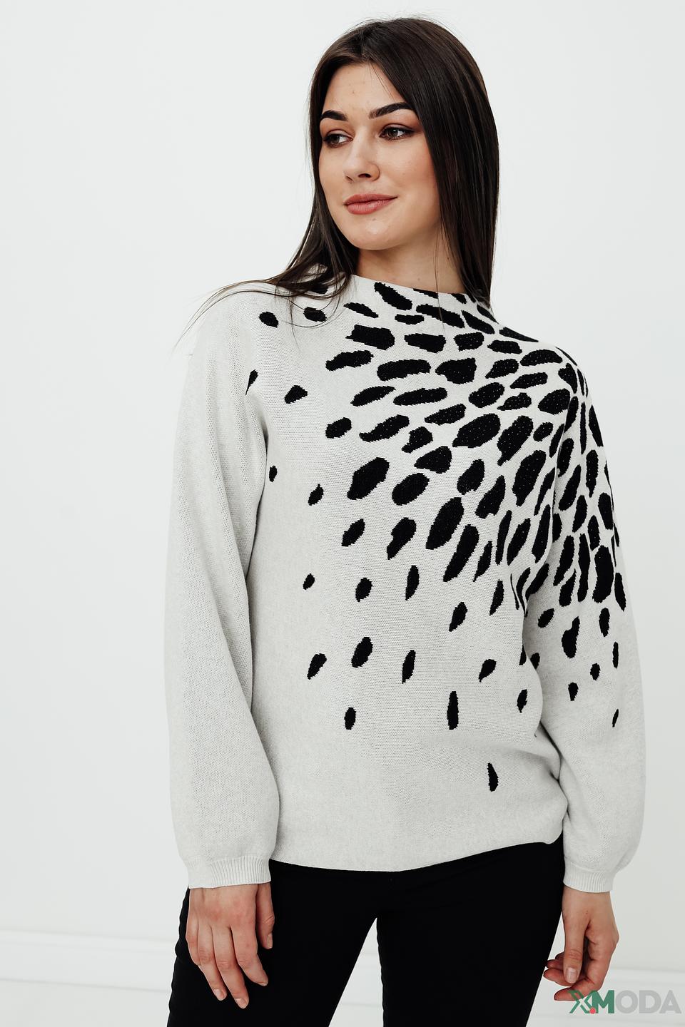 Пуловер Oui с леопардовым принтом