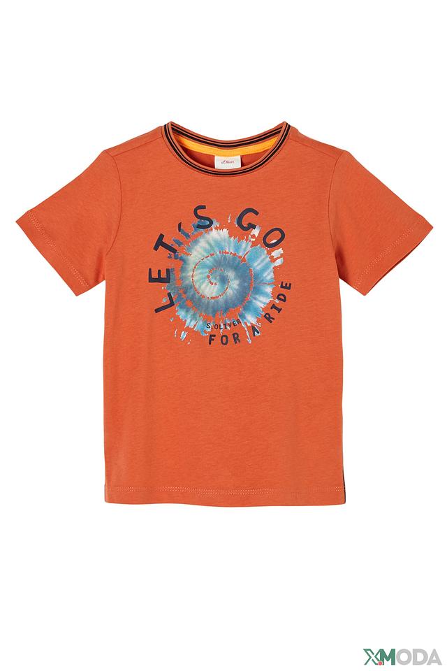 Футболка s.Oliver оранжевая с принтом
