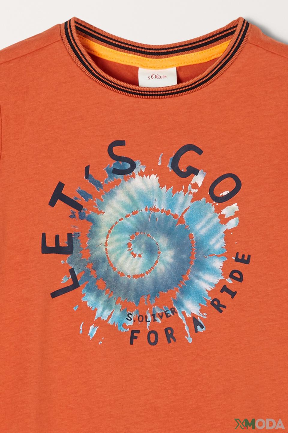 Футболка s.Oliver оранжевая с принтом
