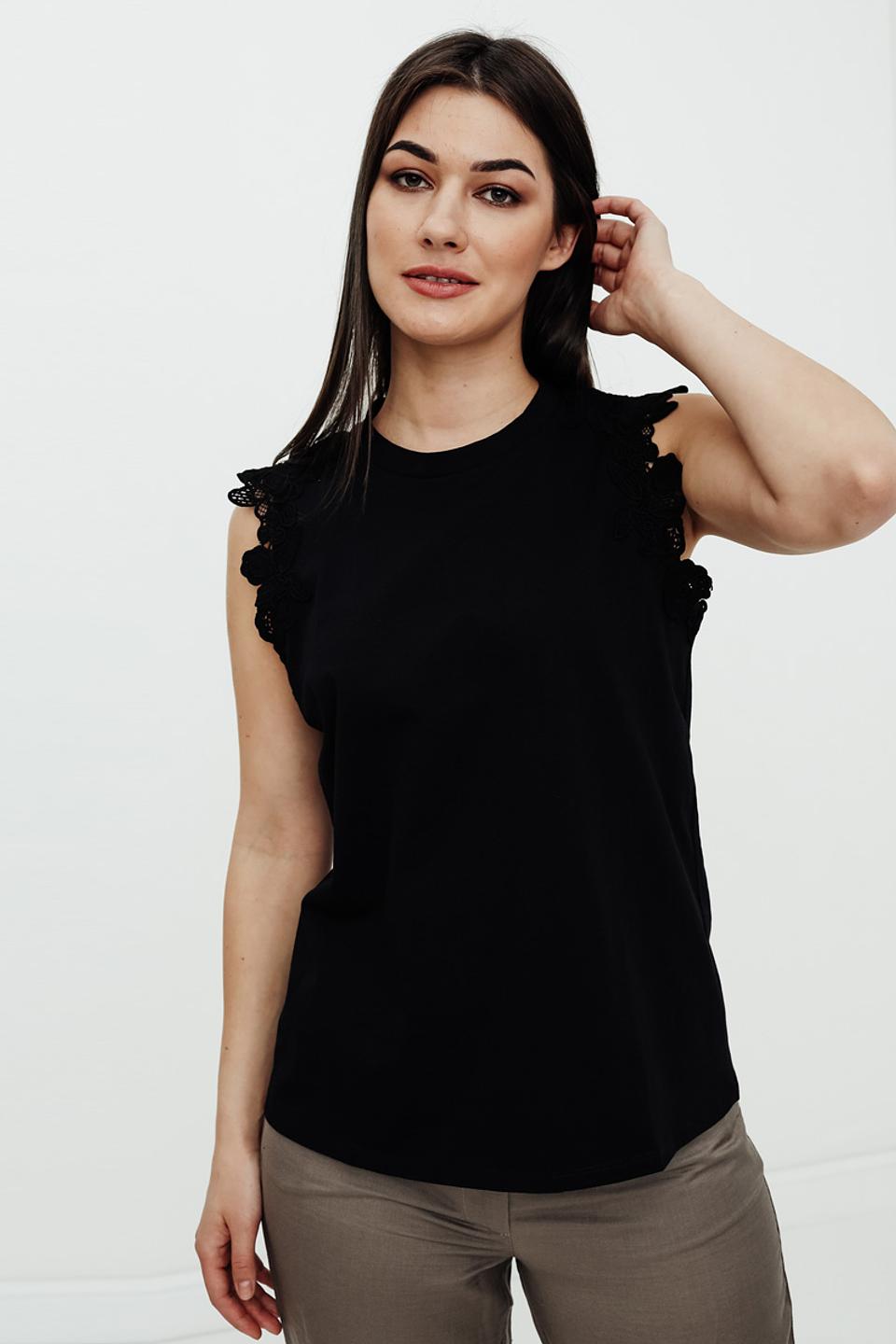 Топ Just Valeri с оборками чёрный