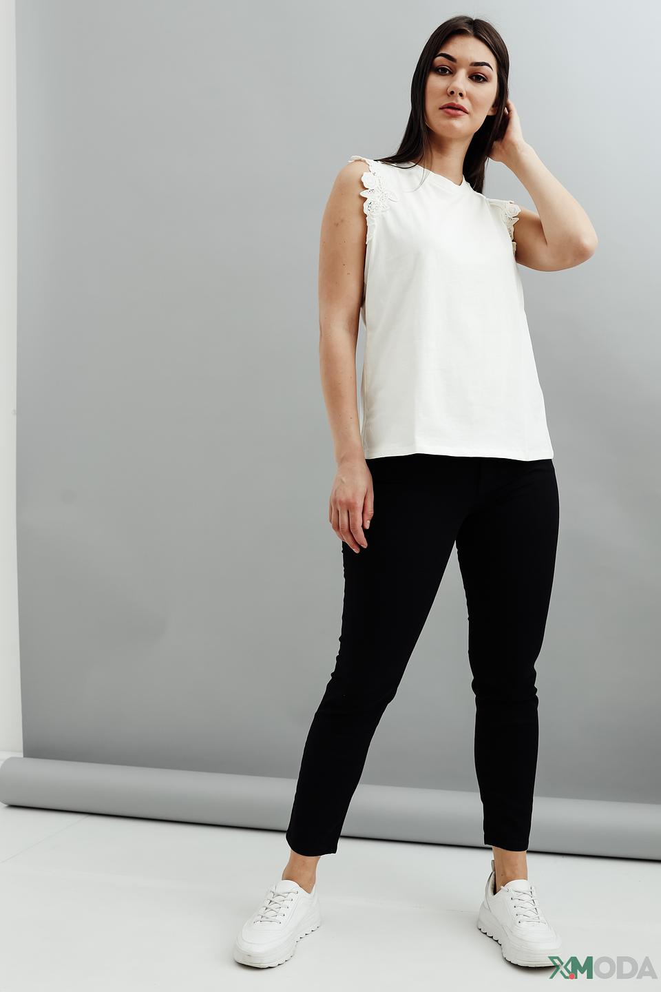 Топ Just Valeri с кружевом белый