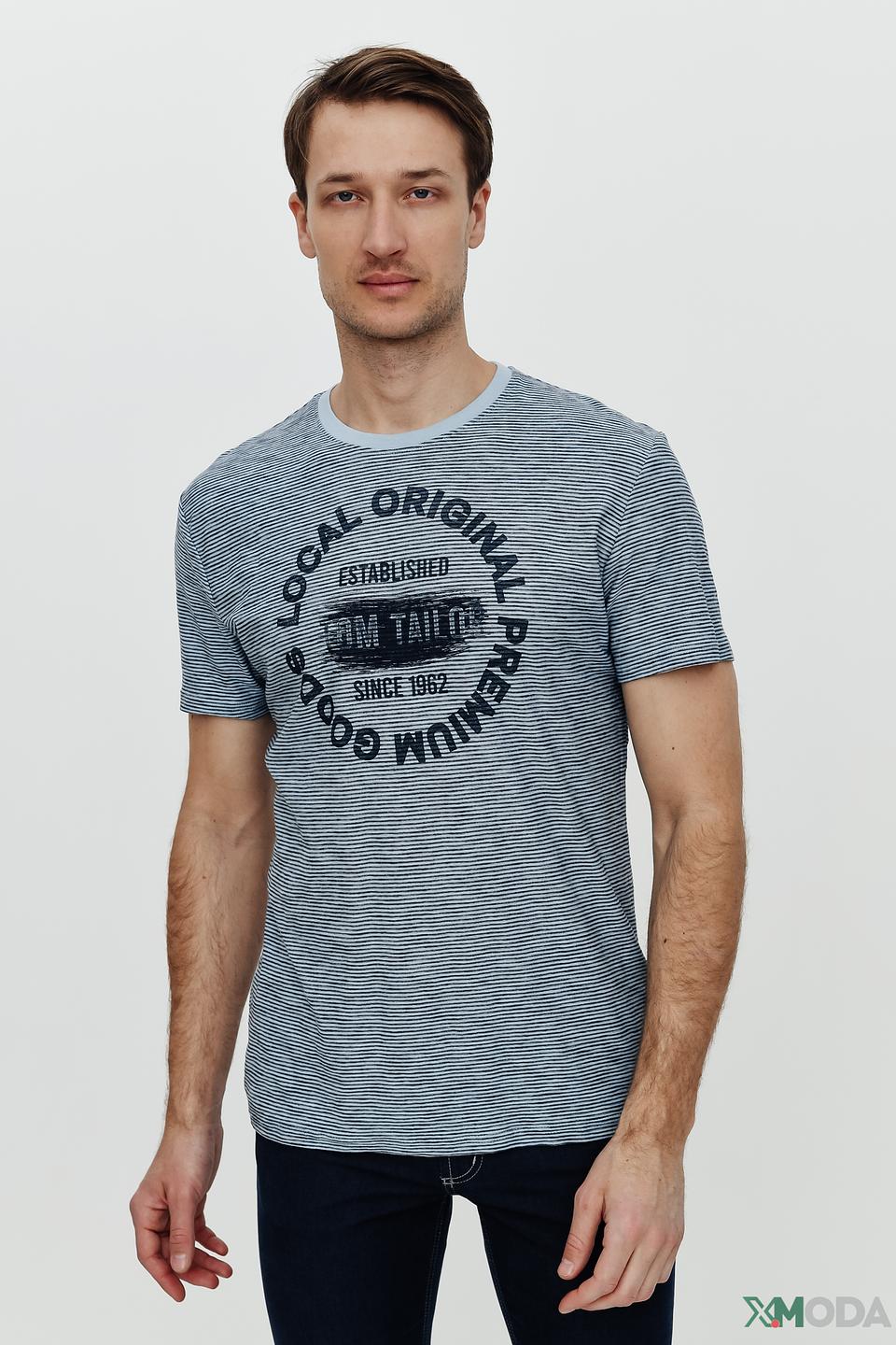 Футболка Tom Tailor в полоску серая