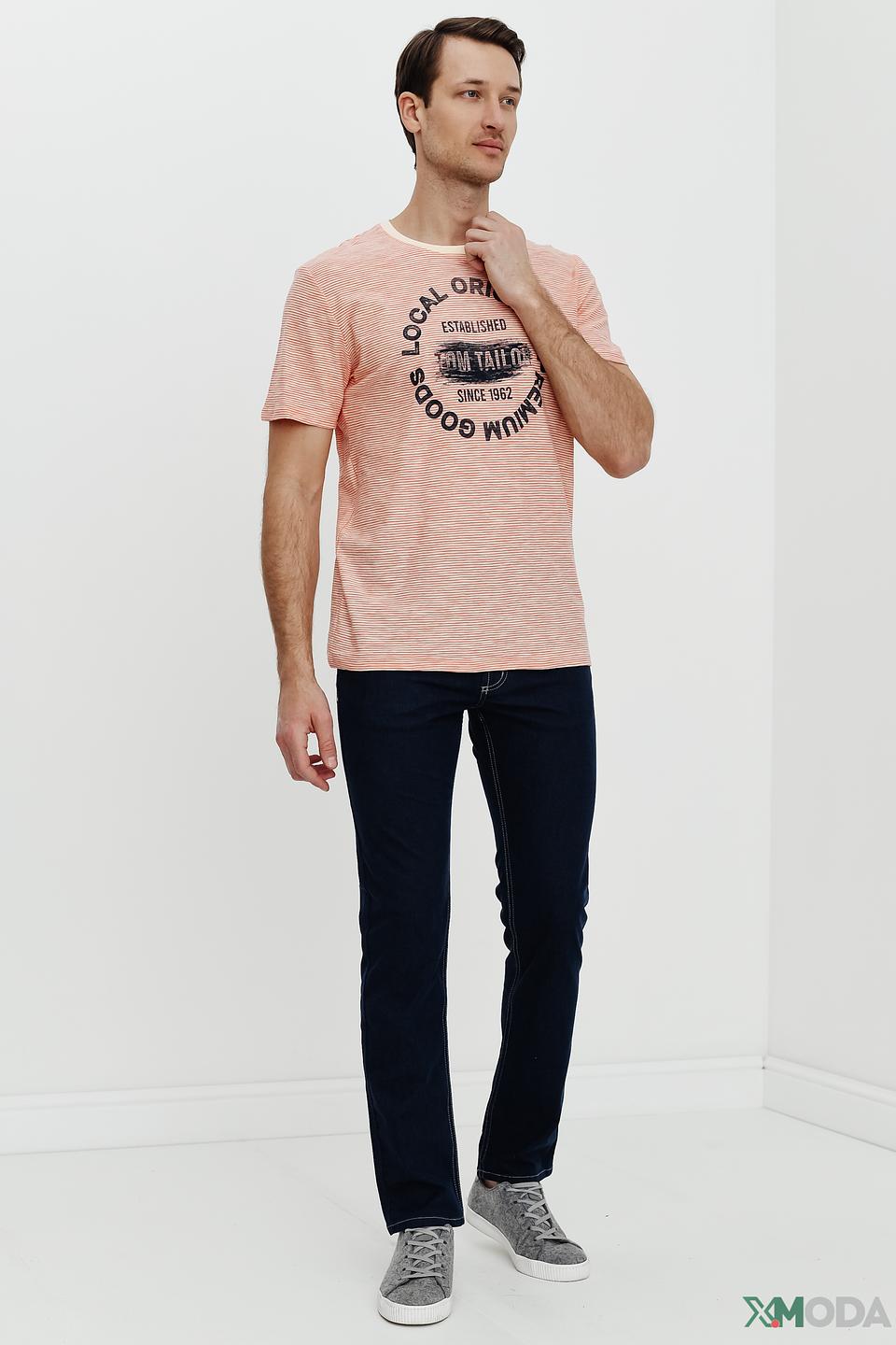 Футболка Tom Tailor в полоску персиковую