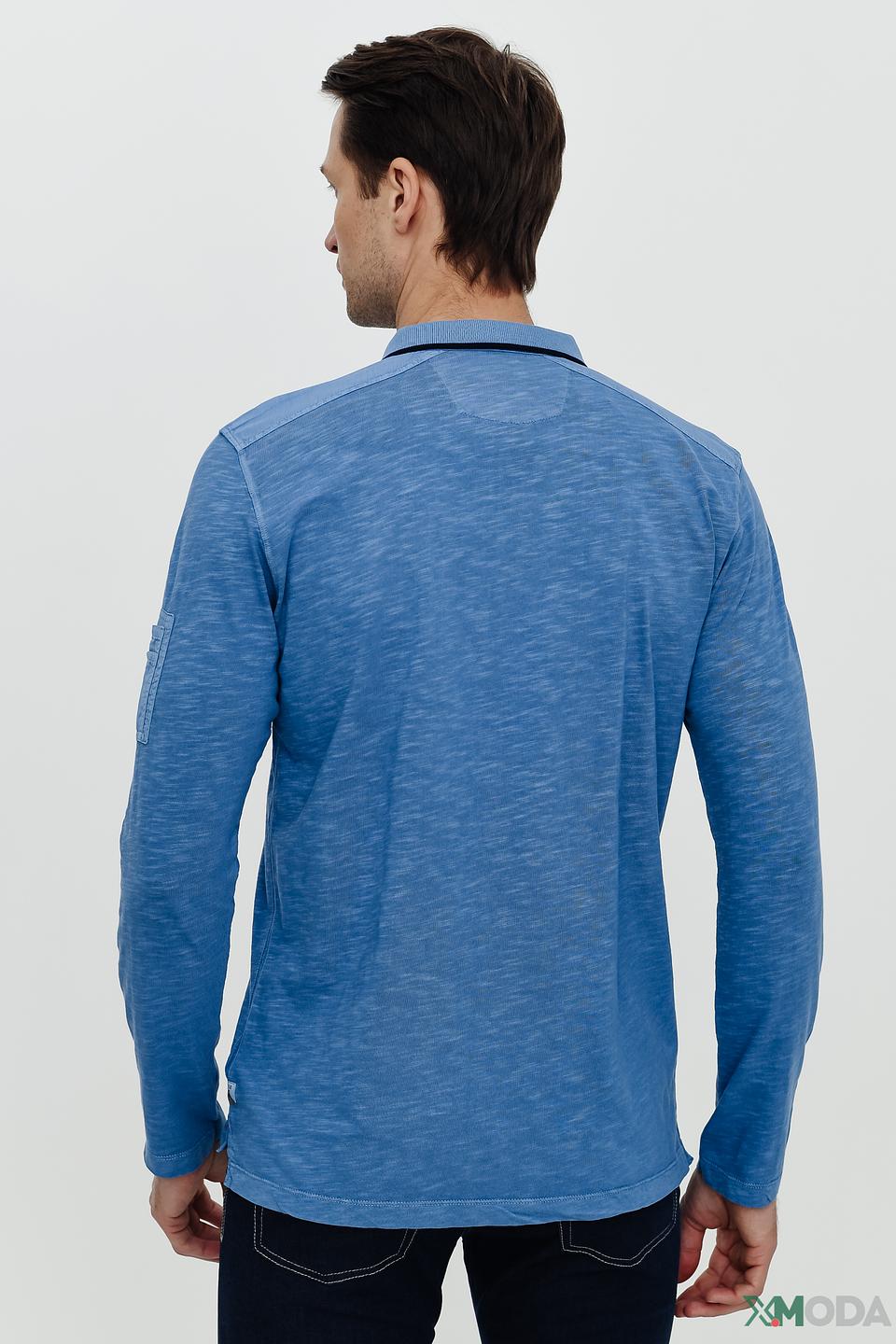 Поло Lerros мужское голубое с принтом