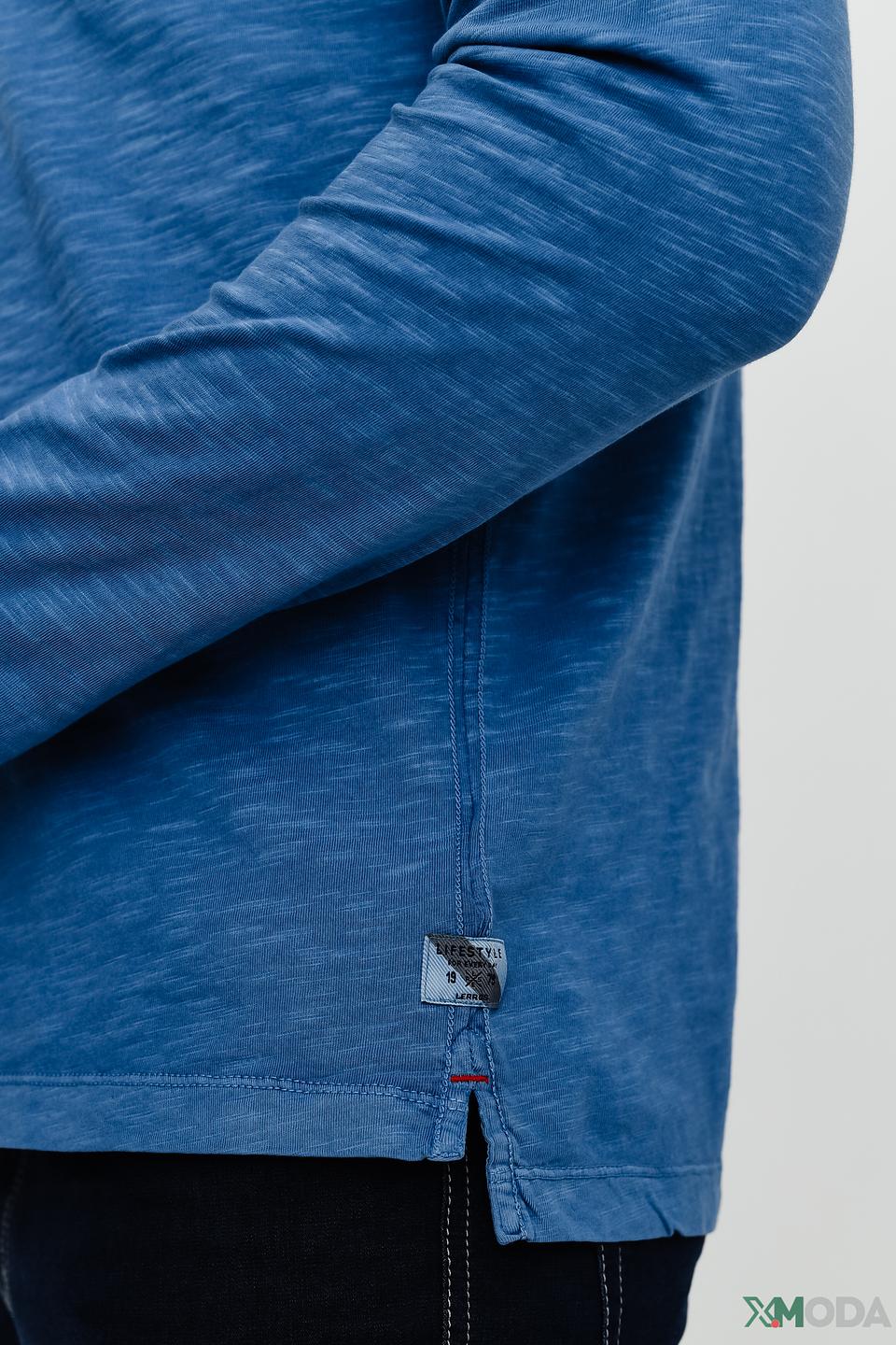 Поло Lerros мужское голубое с принтом