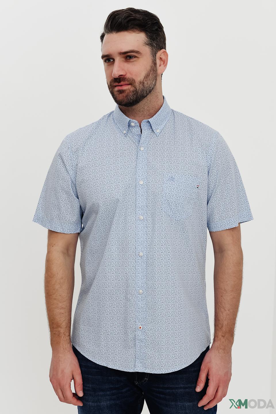 Рубашка кр Lerros с принтом голубой