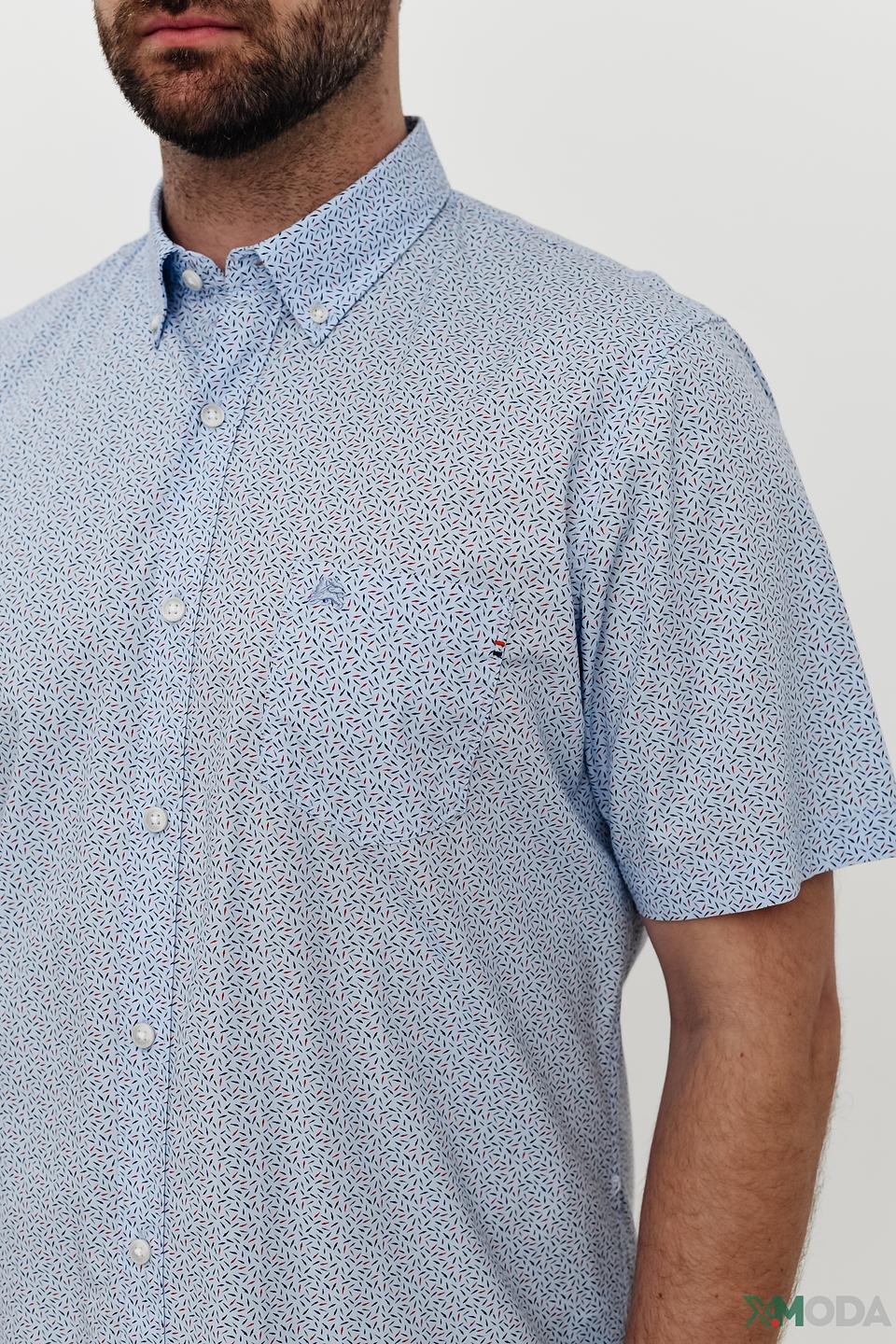 Рубашка кр Lerros с принтом голубой