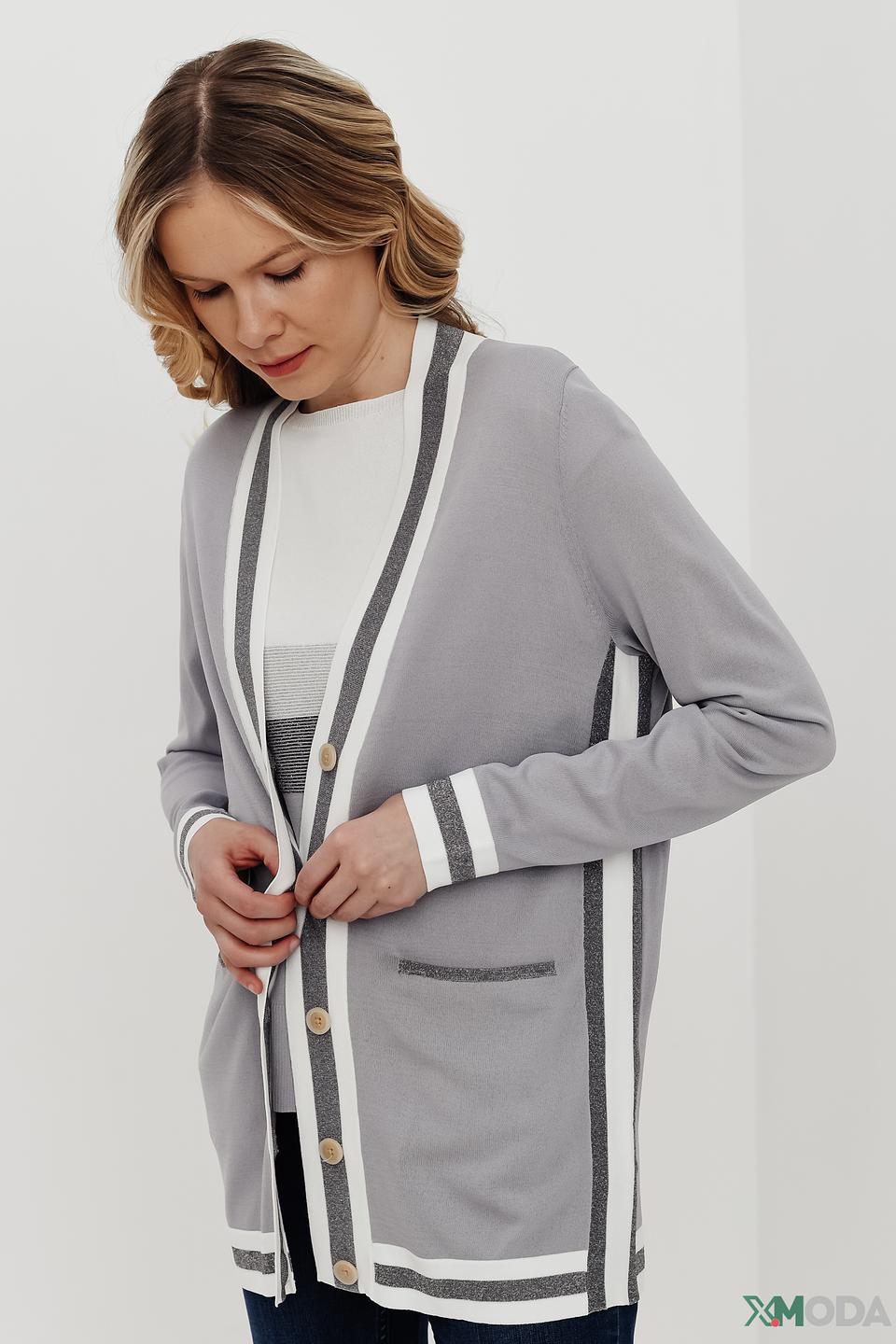 Кардиган Pezzo серый с полоской