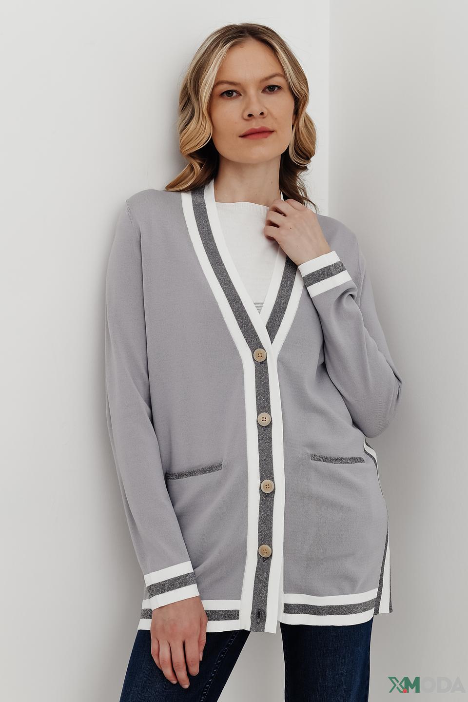 Кардиган Pezzo серый с полоской