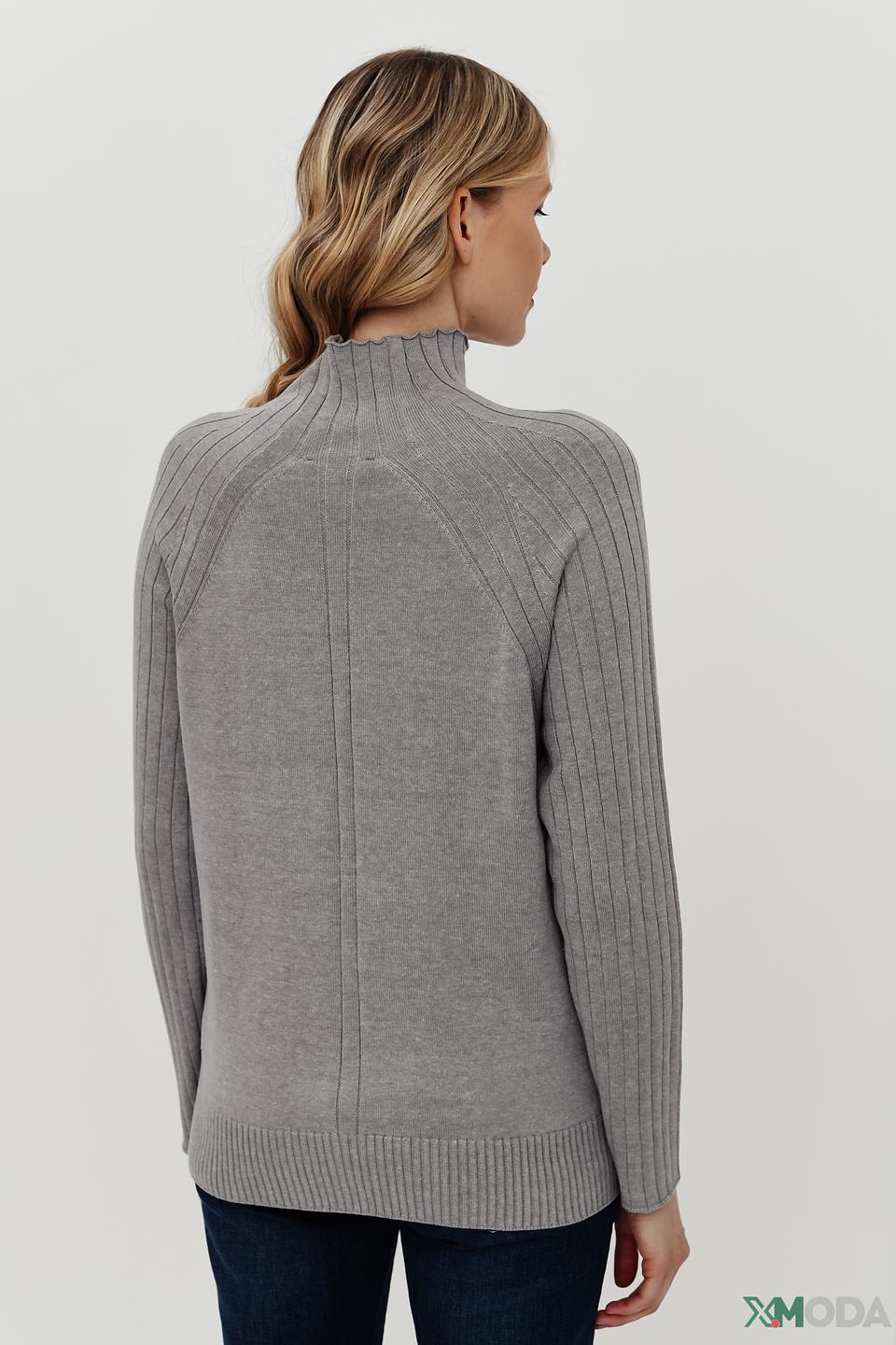 Пуловер Pezzo серый с высоким горлом