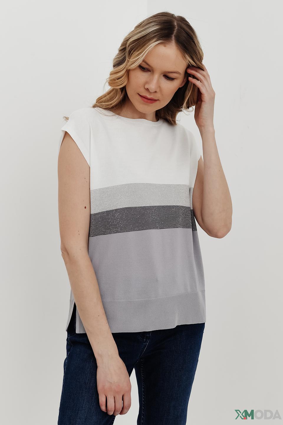 Пуловер Pezzo полоска серый