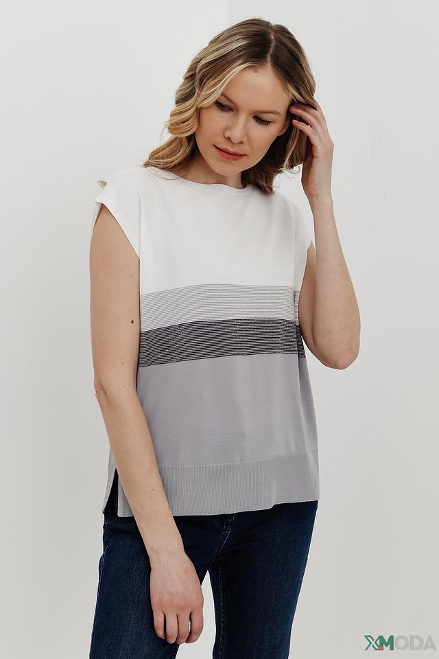 Пуловер Pezzo полоска серый