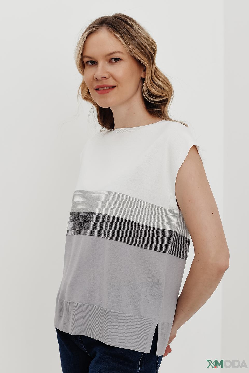 Пуловер Pezzo полоска серый