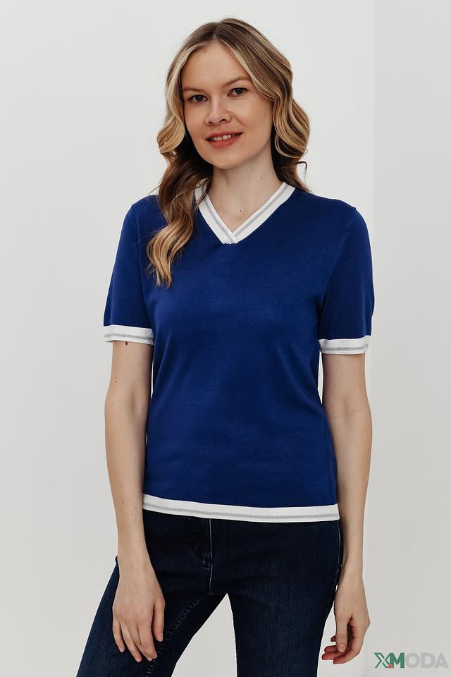 Пуловер Pezzo с V-образным вырезом синий