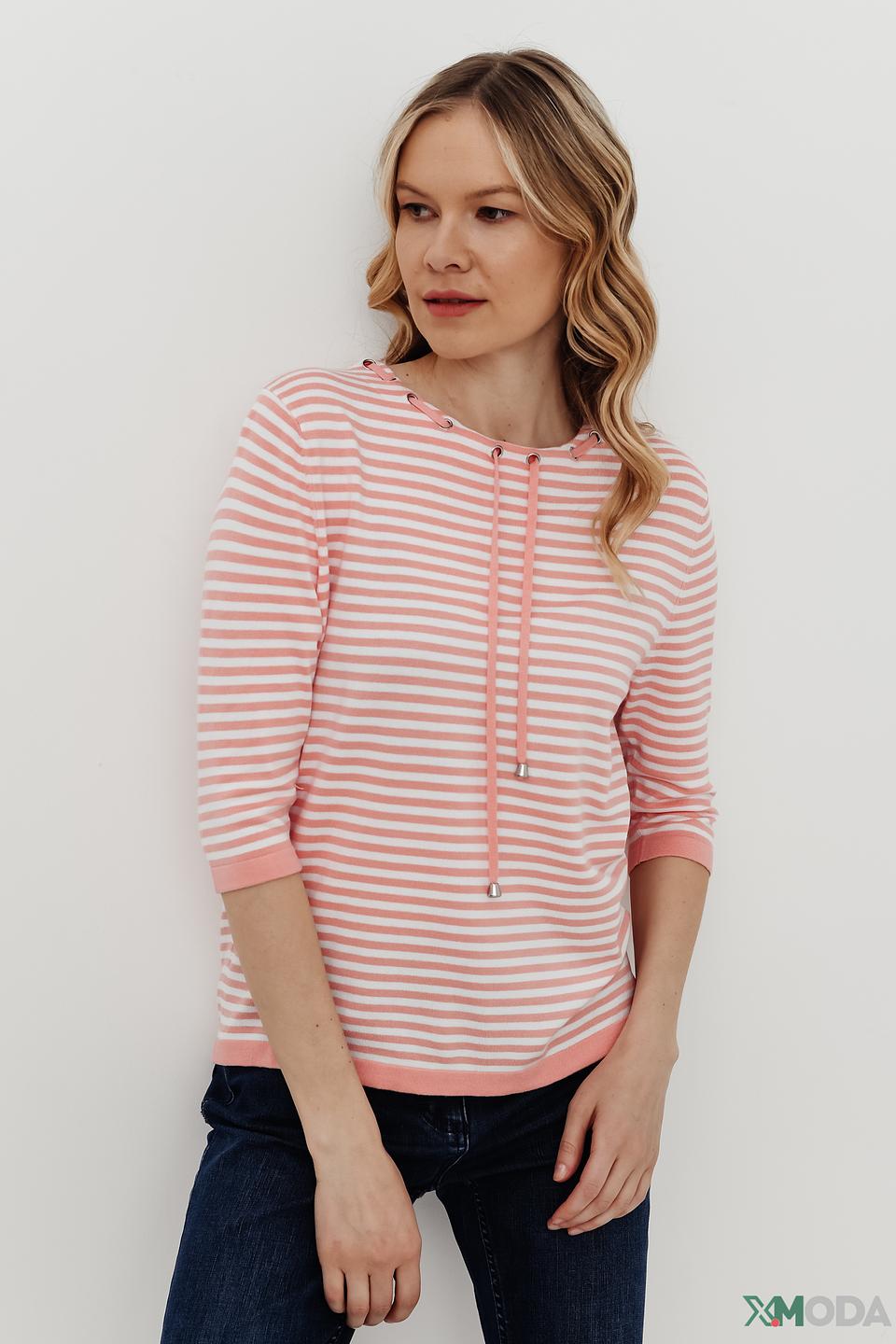 Пуловер Pezzo в полоску с капюшоном