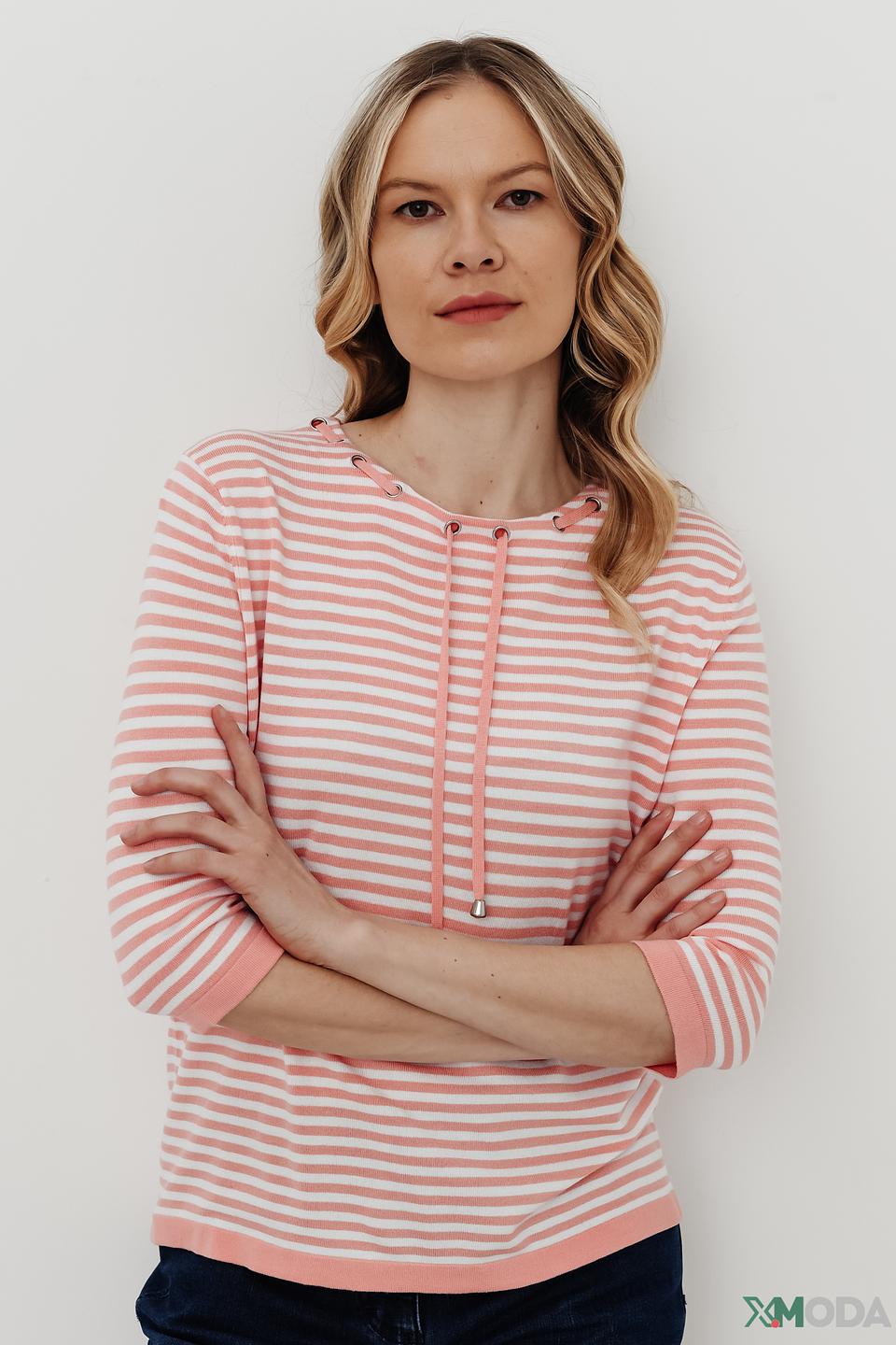 Пуловер Pezzo в полоску с капюшоном