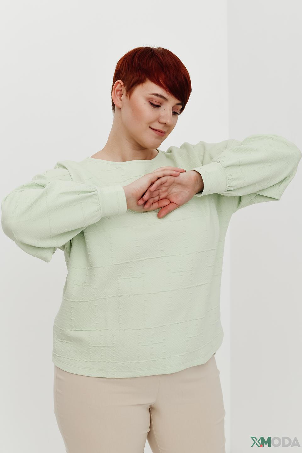 Пуловер Taifun мятный с текстурой