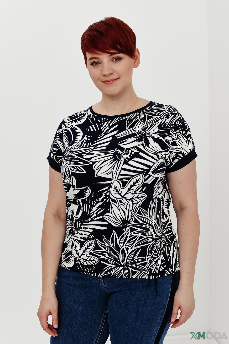 Блуза Lebek с тропическим принтом