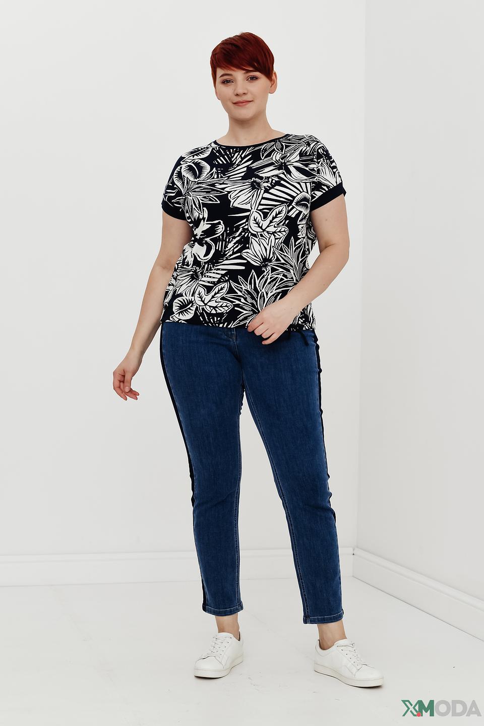 Блуза Lebek с тропическим принтом