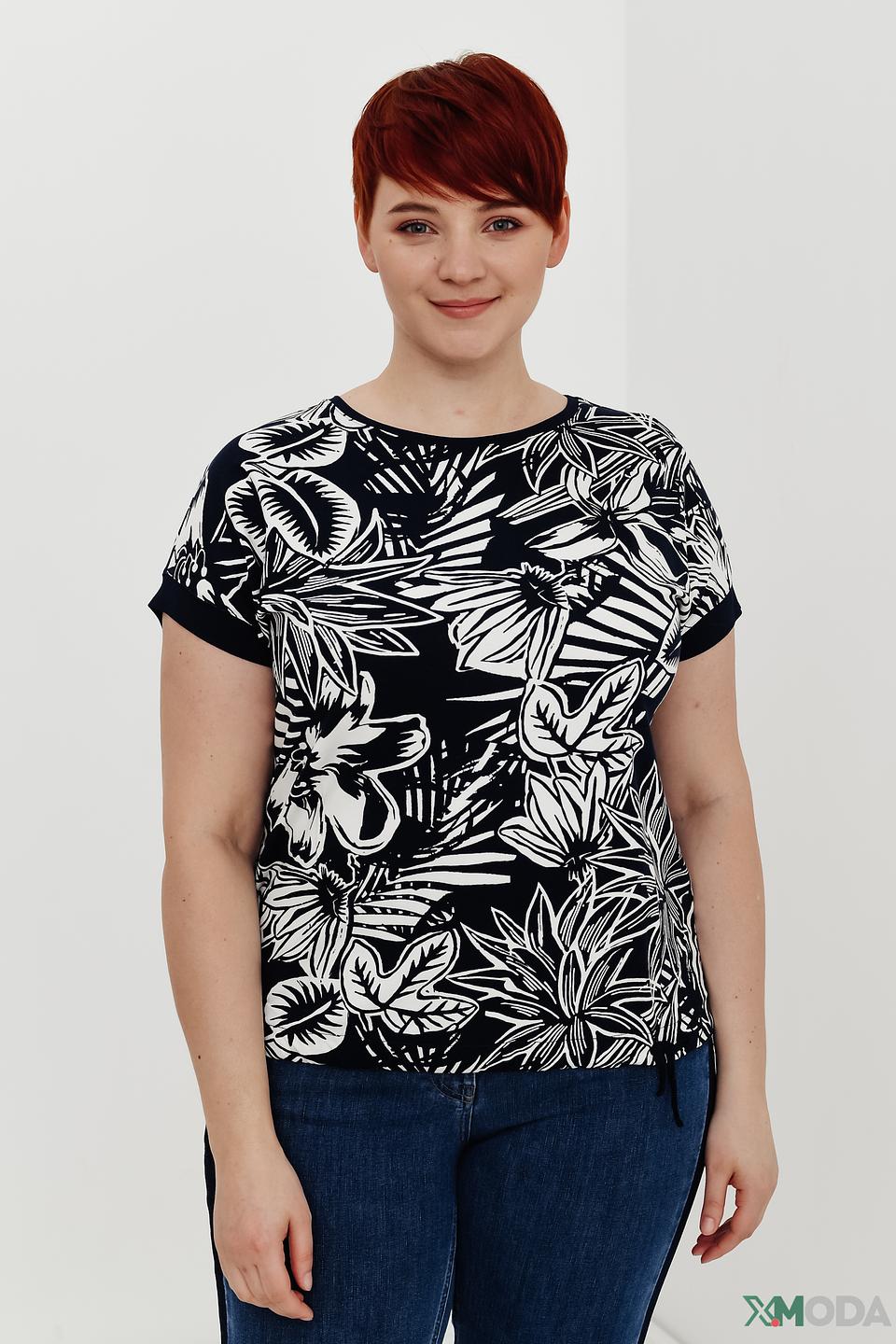 Блуза Lebek с тропическим принтом