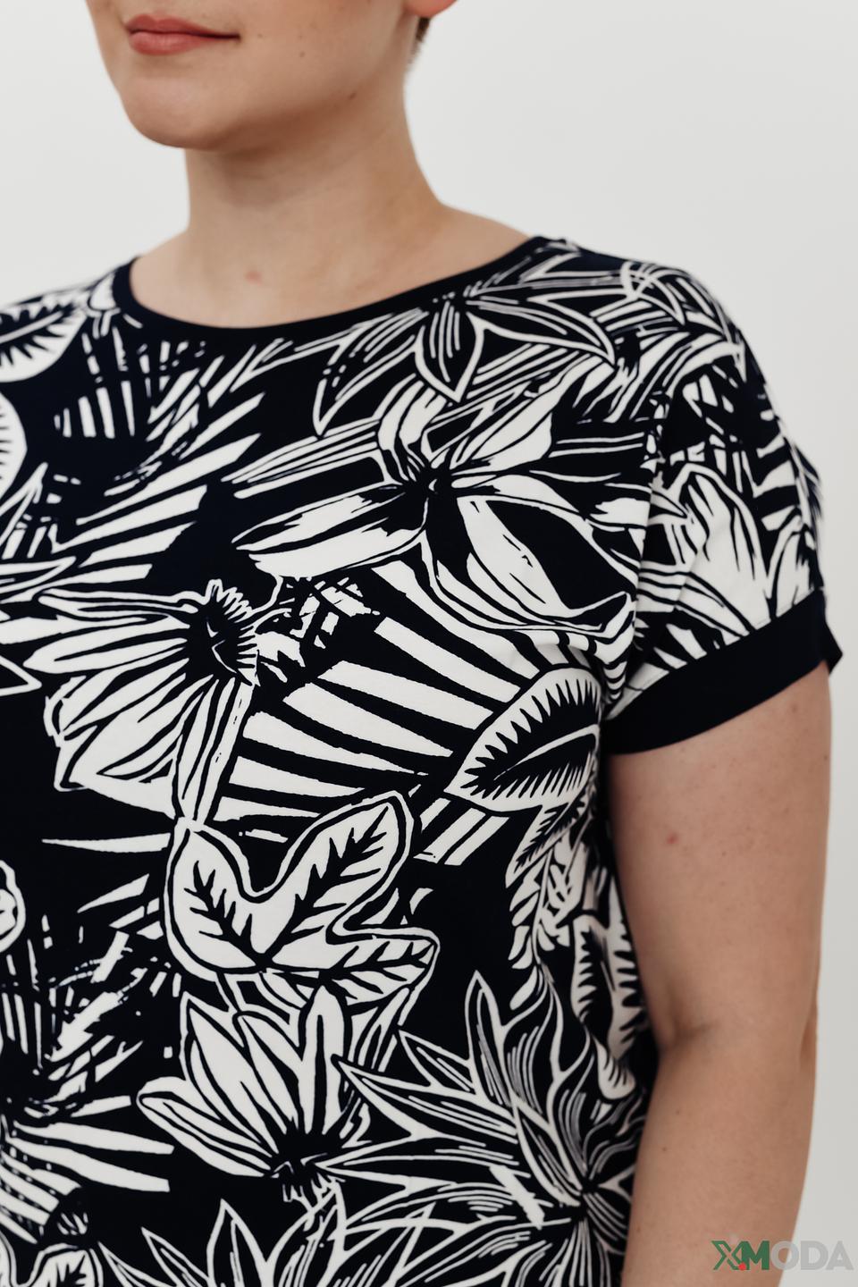 Блуза Lebek с тропическим принтом