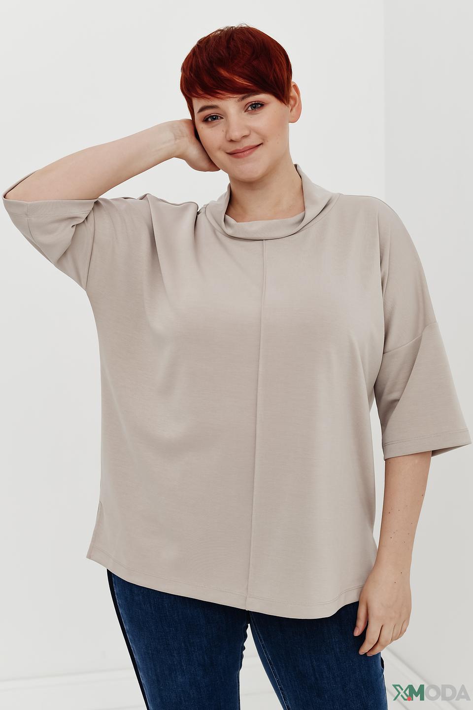 Джемпер Elena Miro бежевый с воротником