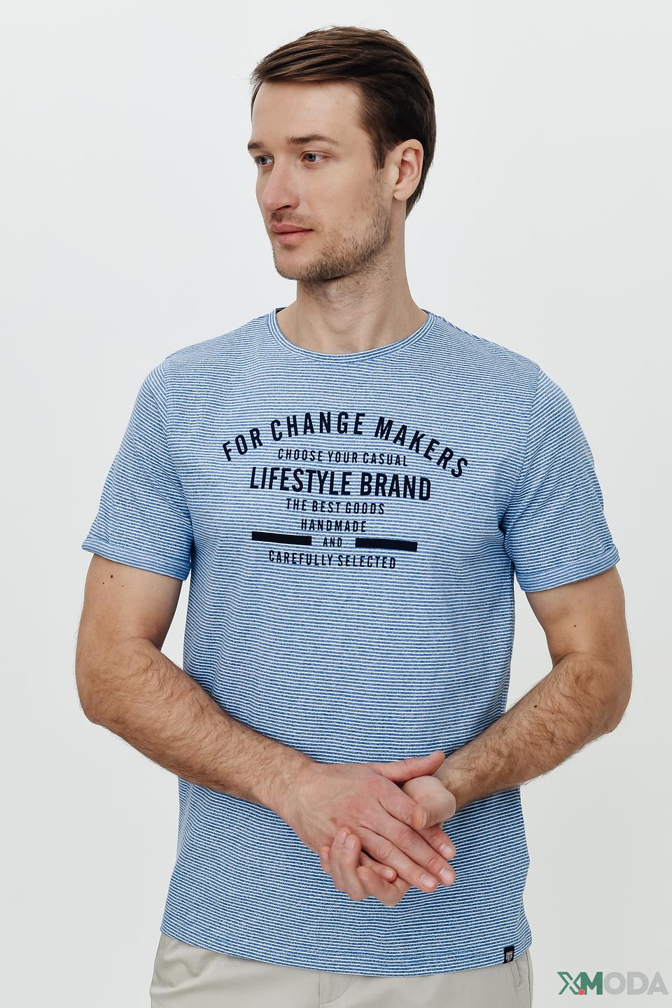 Футболка Basefield в полоску голубую