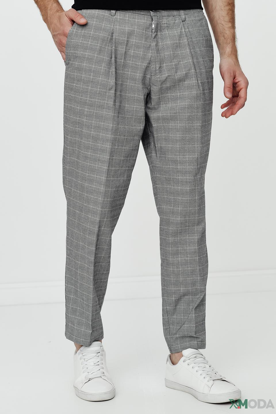 Брюки Boss Business в клетку серые