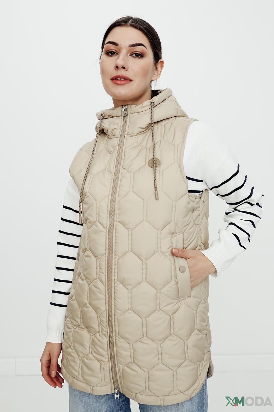 Жилет QS girl стеганый бежевый