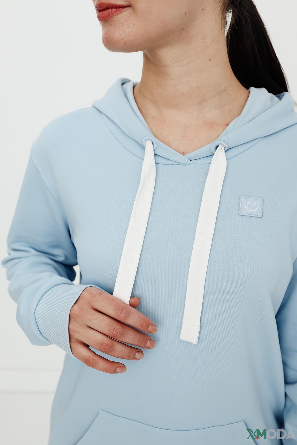 Толстовка Margittes голубая с капюшоном
