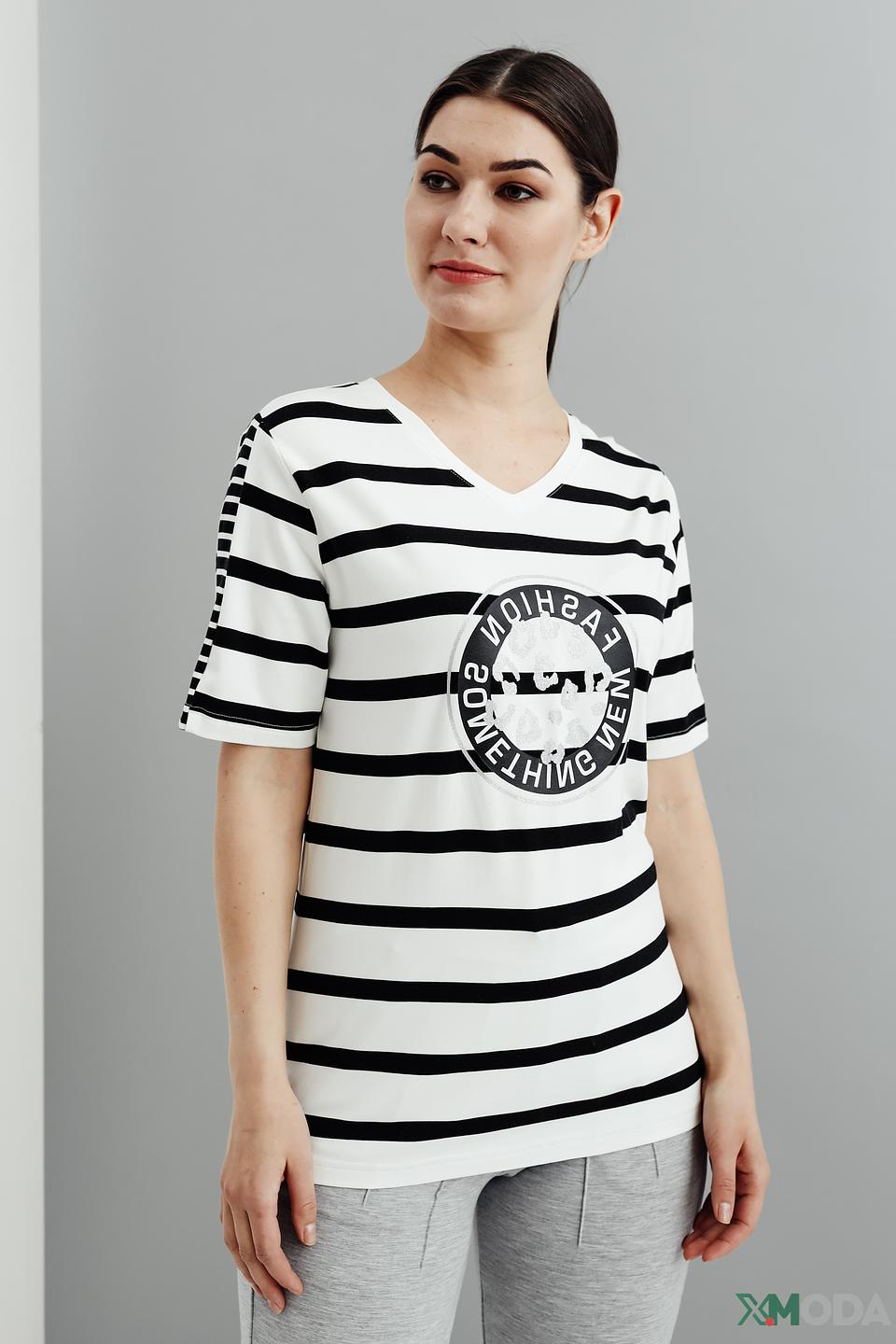 Футболка Tuzzi в полоску с принтом