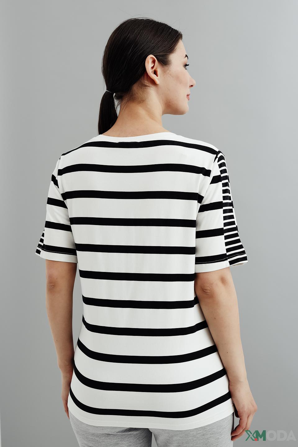 Футболка Tuzzi в полоску с принтом