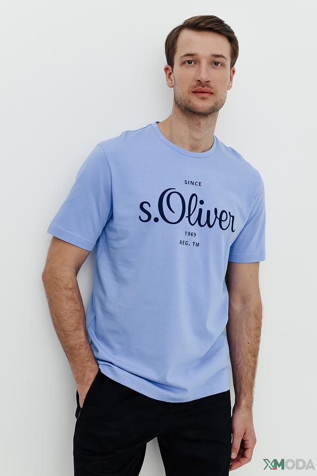 Футболка s.Oliver голубая с логотипом