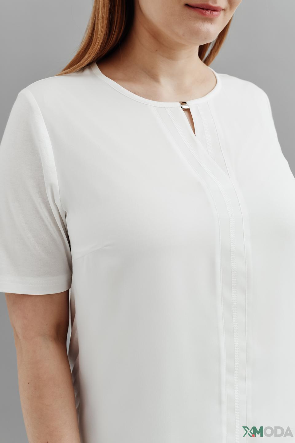 Блуза Frank Walder белая с V-образным вырезом