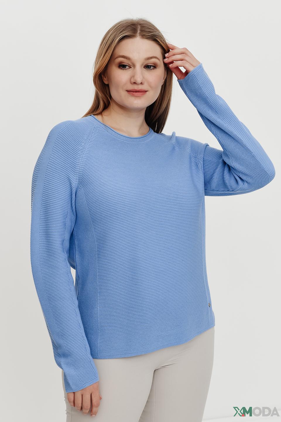 Пуловер Rabe collection голубой с текстурой