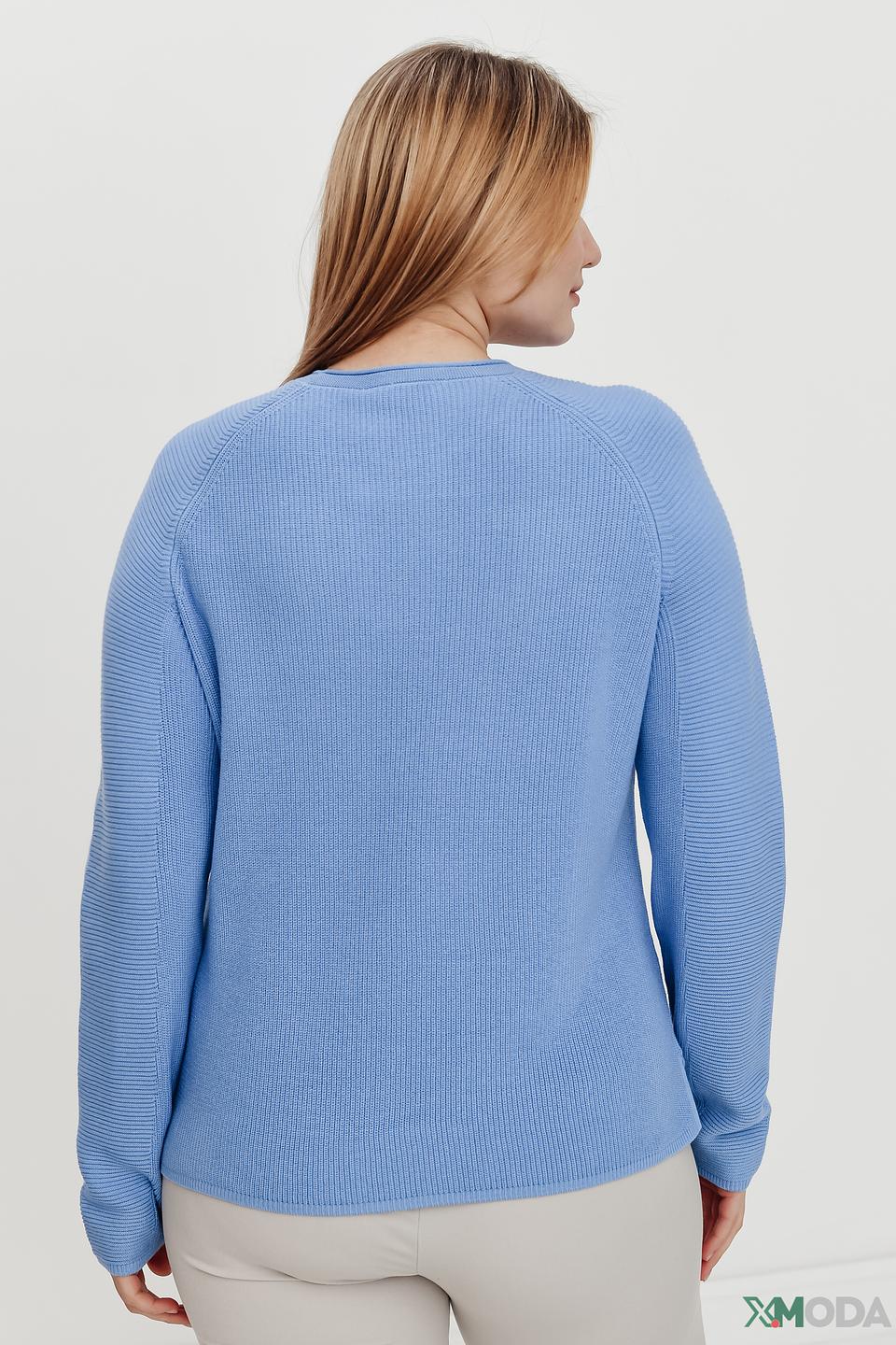 Пуловер Rabe collection голубой с текстурой