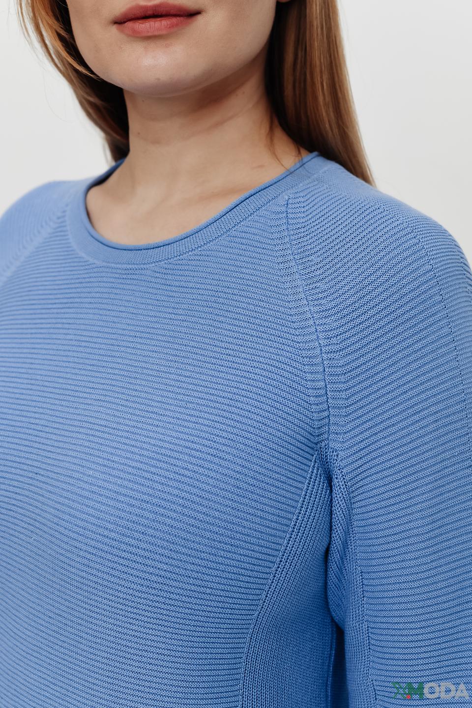 Пуловер Rabe collection голубой с текстурой